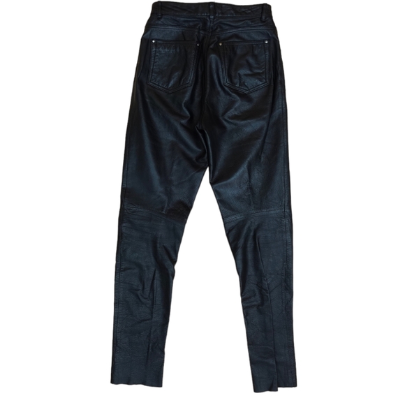 Wilson's 100% Real Genuine Black Leather Vintage High Waist Jeans - 6 - Picture 5 of 13